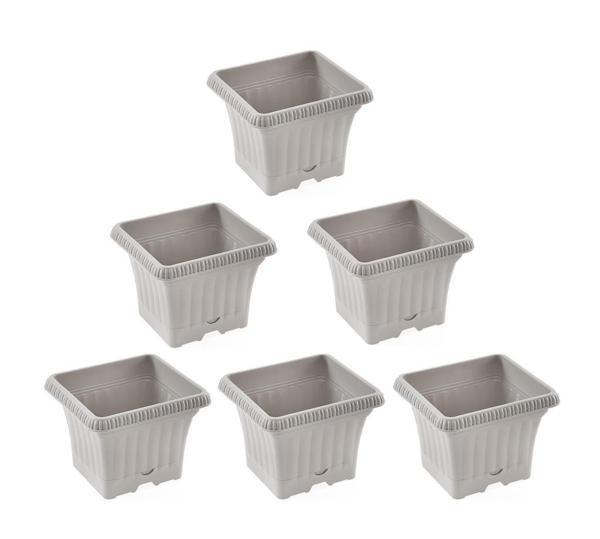 Omnipazar SO-OB00 Dekoratif Ova Balkon Saksı 2.2 lt Kirli Beyaz 6 Adet - Image 1