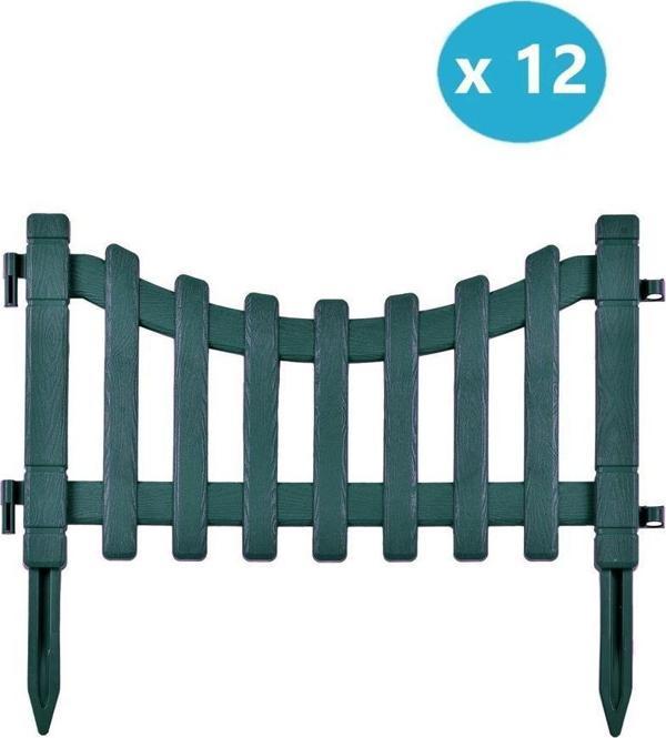 Omnipazar IRK-SB105 Sarmaşık Plastik Bahçe Dekorasyon Çiti 12'li Set Yeşil - Image 1