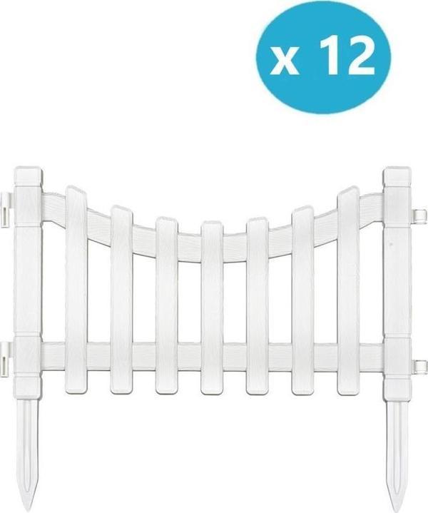 Omnipazar IRK-SB105 Sarmaşık Plastik Bahçe Dekorasyon Çiti 12'li Set Beyaz - Image 1