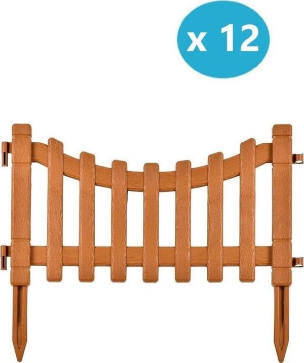 Omnipazar IRK-SB105 Sarmaşık Plastik Bahçe Dekorasyon Çiti 12'li Set Kahverengi - Image 1