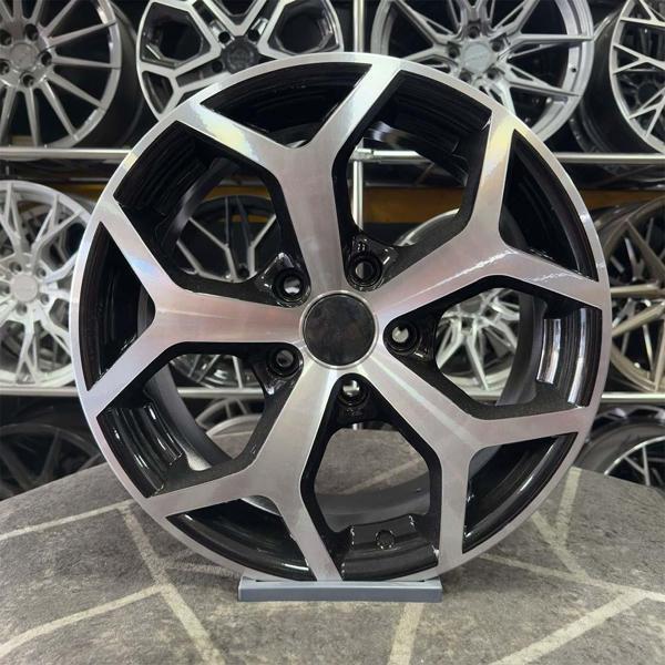 16 inç 5x112 Golf Caddy Jetta Siyah Elmas Kesim Jant Modeli (4 Adet) - Image 1