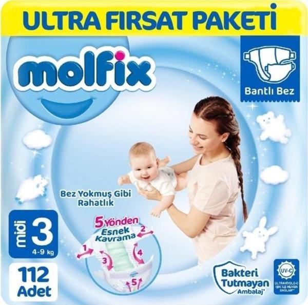 Molfix Bebek Bezi Ultra Fırsat Paketi Midi 3 No 112 Li - Image 1