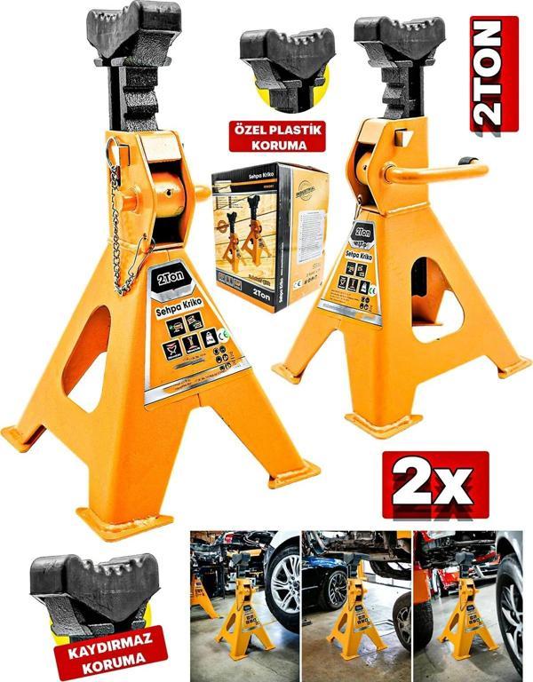 Staxx Power 2 Ton 4 Ayaklı Araba Kriko Standı 2 Ton Kaldırma Kapasiteli 2X Çift Kriko Sehbası Oto Araç Krikosu - Image 1