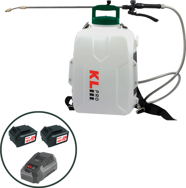 Klpro KLBP18-50 18V/5.0Ah 12 Litre Çift Akülü Şarjlı İlaçlama Pompası Sırt Tipi - Image 1
