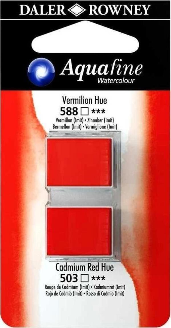 Supertrend Aquafine 1/2 Tablet Sulu Boya 2'li Set VERMILION HUE / CADMIUM RED HUE - Image 1