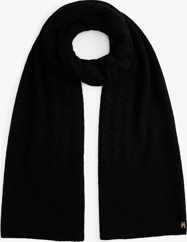 Tommy Hilfiger TH Elevated Chic Yumuşak Kadın Siyah Eşarp AW0AW17788BDS - Image 1