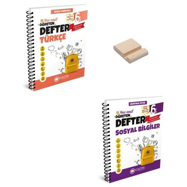 6. Sınıf Öğreten Defter Türkçe ve Sosyal Bilgiler + Telefon Standı - Çanta Yayınları - Image 1