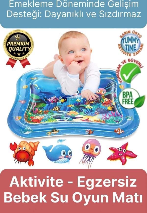 Premium Bebek Oyuncağı Eğlenceli Karın Üstü Aktivite Egzersiz BPA İçermez Emekleme Su Oyun Matı - Image 1