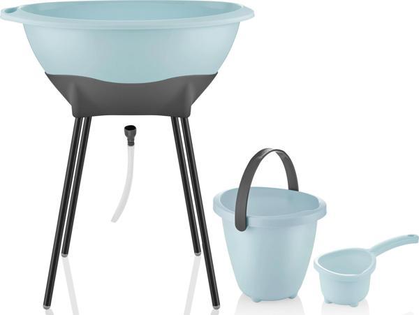 Babyjem Elegant Bebek Banyo Küvet Seti Turkuaz Renk- Küvet ,Maşrapa, Banyo Kovası - Image 1