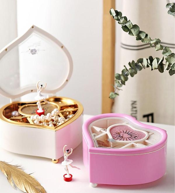 Kalpli Dans Eden Balerinli Piyano Müzik Kutusu Büyük Boy - PEMBE - Image 1