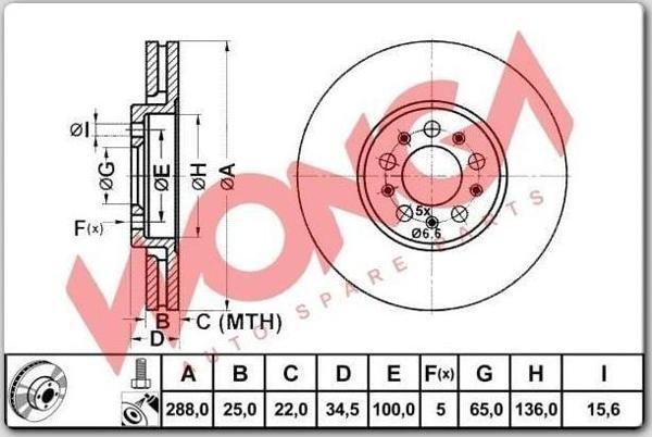 FREN DİSKİ (TAKIM) ÖN GOLF IV 1.8T 2.3 V5 98&gt; - Image 1