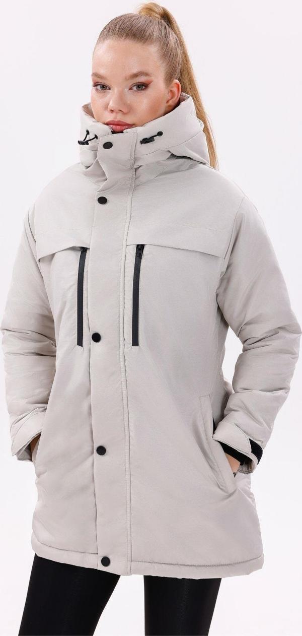 Kadın Polarlı Kürklü Su Ve Rüzgar Geçirmez Kapüşonlu Kışlık Mont & Kaban & Parka - Image 1