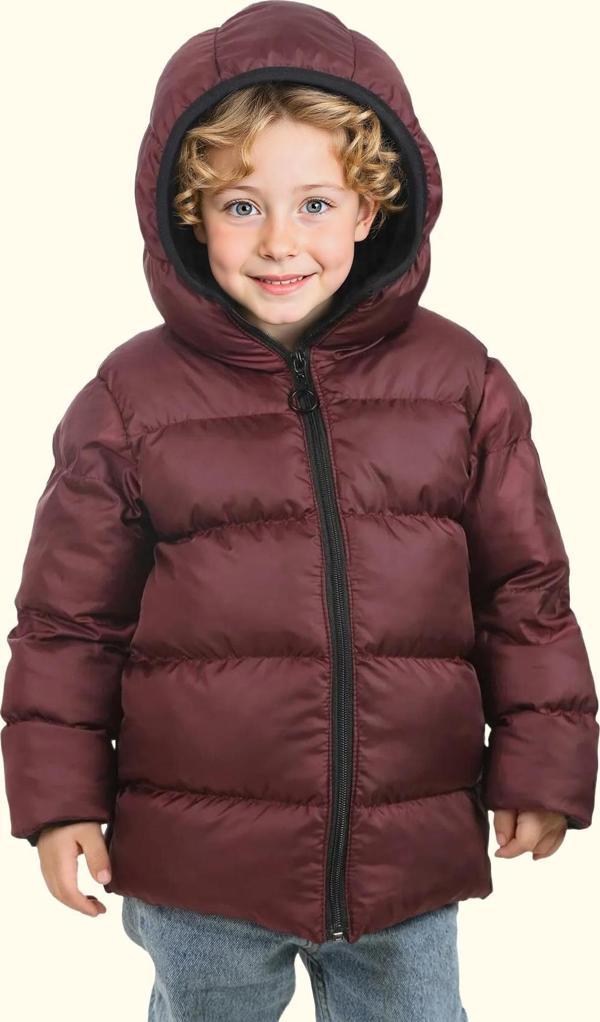 Spor Erkek Spor Çocuk Polarlı Kapüşonlu Su Geçirmez Rüzgara Dayanıklı Mont - Kaban - Image 1