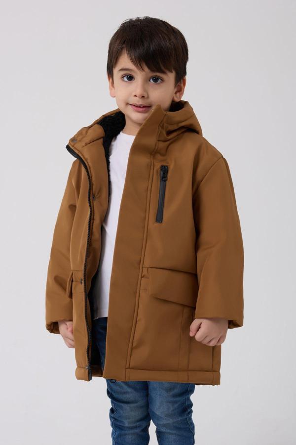 Erkek Çocuk Kürklü Su Ve Rüzgar Geçirmez Kapüşonlu 3 Kışlık Mont & Kaban & Parka - Image 1