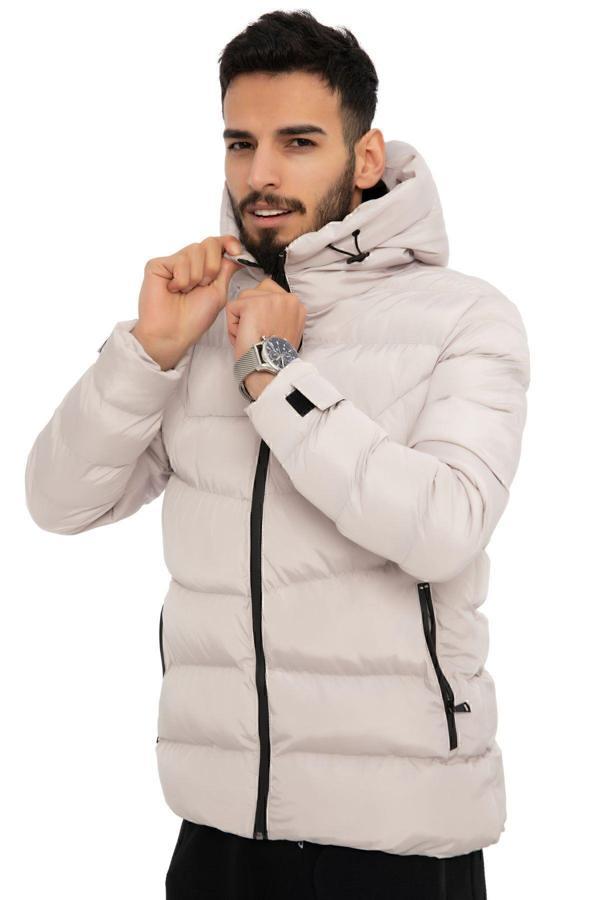 Spor Erkek Polarlı Kapüşonlu Su Geçirmez Rüzgara Dayanıklı Mont - Image 1
