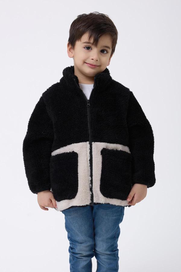 Erkek Çocuk Peluş Fermuarlı Welsoft Kışlık Mont - Image 1