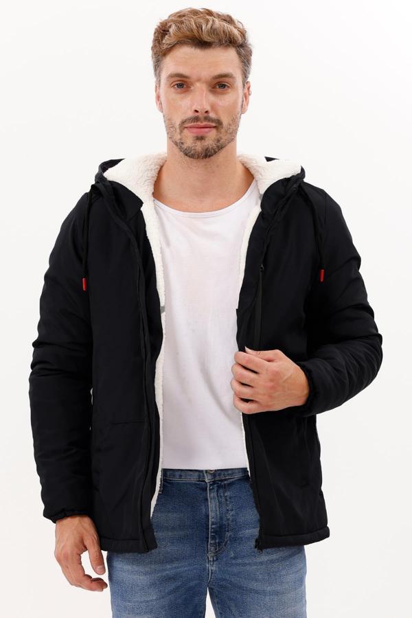Erkek Kürklü Su Ve Rüzgar Geçirmez Kapüşonlu Kışlık Mont & Kaban & Parka - Image 1