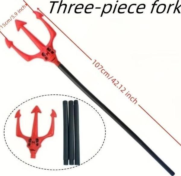 Nessiworld  Kırmızı Renk Halloween Cadılar Bayramı Çatal 107 cm - Image 1