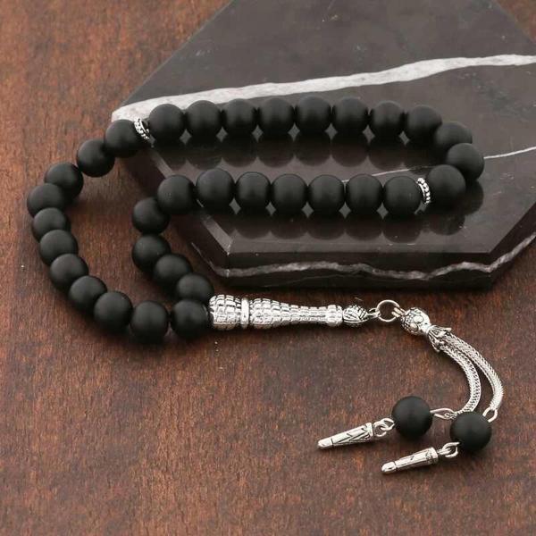 Supertrend ​doğaltaş Metal Püsküllü Mat Oniks Taşı Tesbih - Image 1