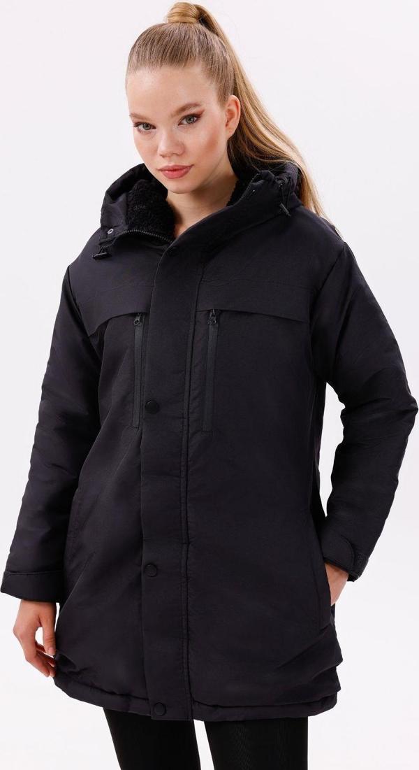 Kadın Polarlı Kürklü Su Ve Rüzgar Geçirmez Kapüşonlu Kışlık Mont & Kaban & Parka - Image 1