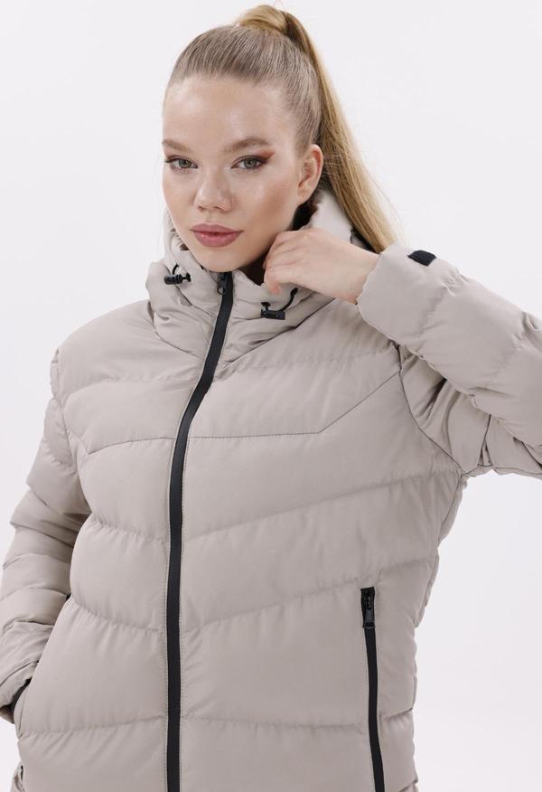 Kadın Kapüşonlu Polarlı Kürklü Su Geçirmez Rüzgara Dayanıklı Şişme Mont Kaban Parka - Image 1