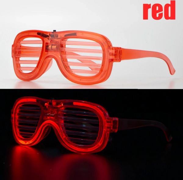 Kırmızı Led Işıklı Parti Gözlüğü - Neon Glow Şerit Gözlük 3 Modlu - Image 1