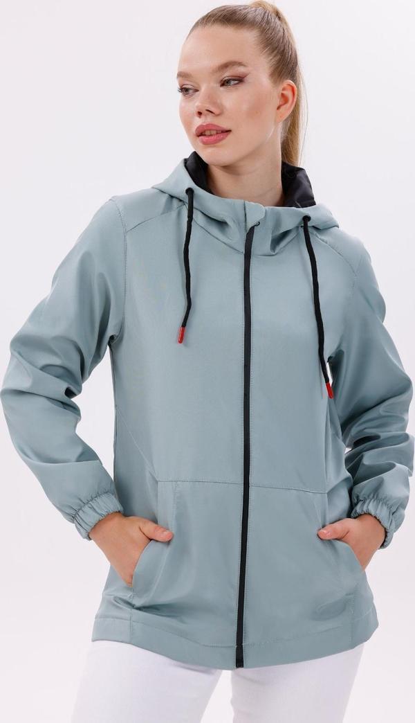 Kadın Su Geçirmez Ve Rüzgara Dayanıklı Astarlı Kapüşonlu Yağmurluk - Rüzgarlık - Image 1