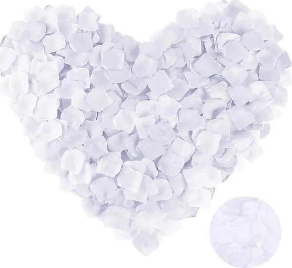 Beyaz Renk Gül Yaprağı Şekilli Konfeti 10 Paket 1000 Adet - Image 1