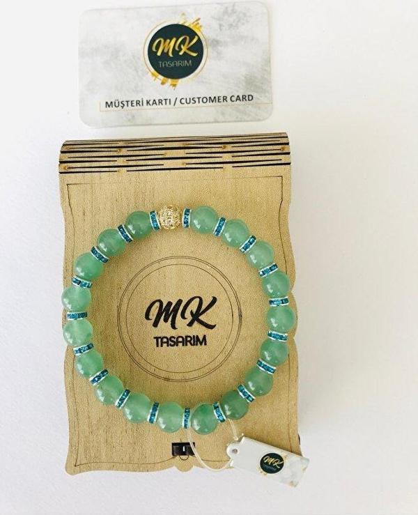 MK TASARIM GERÇEK AVENTURİN TAŞI ORIJINAL BİLEKLİK MKT7002 - Image 1