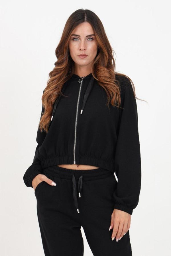 Only Scarlett Regular Fit Kapüşonlu Crop Bayan Sweat 15303845 SİYAH - Image 1