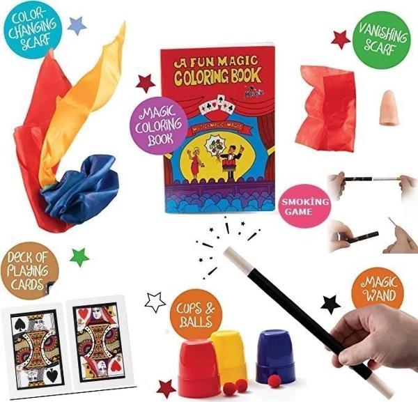 7 Parçalık Lüks Sihirbazlık Seti ( Defter-mendilli Parmak-deste-iskambil--kaybolan Deste-mendil ) - Image 1