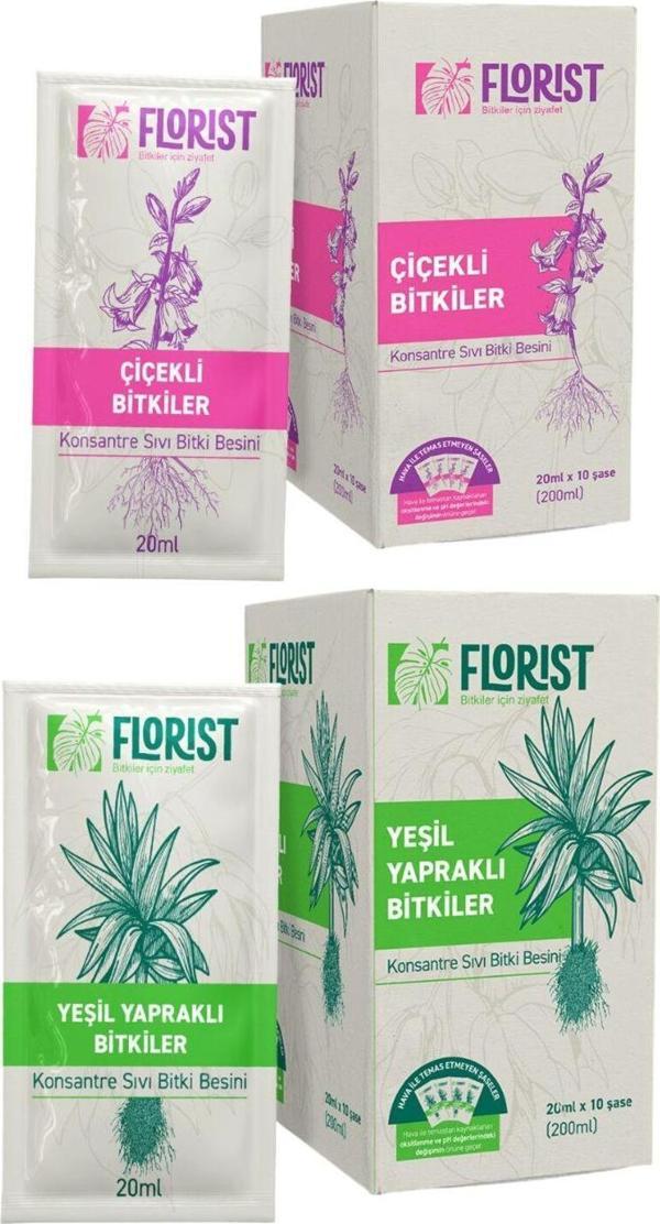 Florist Bitki Besinleri Çiçekli Ve Yeşil Yapraklı Bitkiler Özel Bitki Vitamini 2'Li Bakım Seti - Image 1