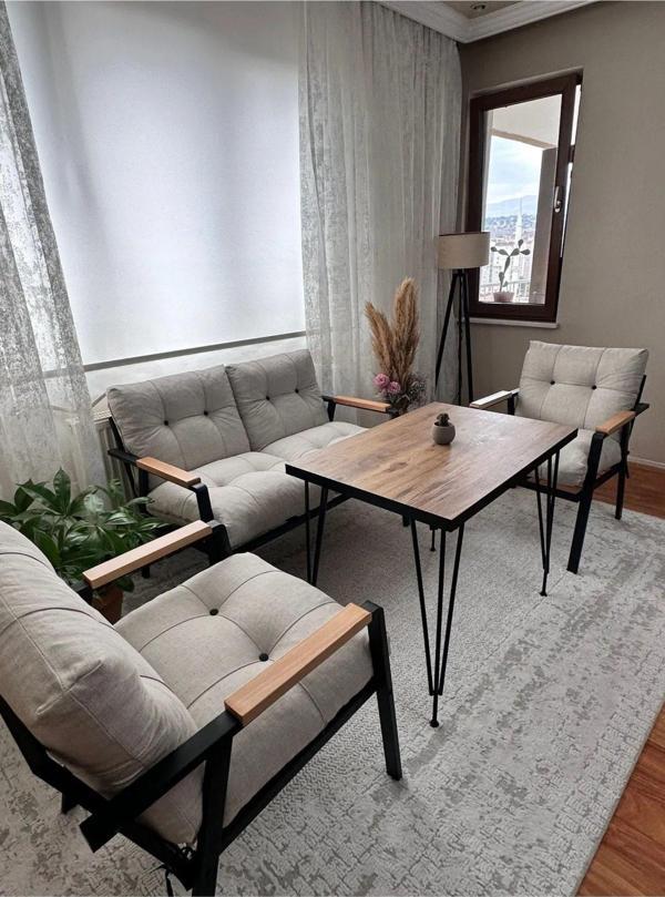 Nara Balkon, Bahçe, Cafe - Metal Koltuk Takımı, Bahçe Takımı , Çay Seti, 2+1+1+Masa - Image 1