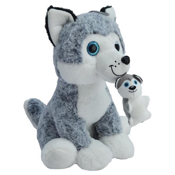 35 cm Sesli Yavrulu Pelüş Köpek 9338 - Image 1