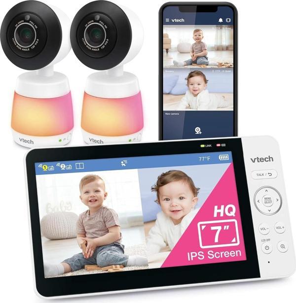 VTech Akıllı WiFi Bebek Monitörü, 2K CMOS Sensörlü 5.5 Inc - 2 Kamera - Image 1