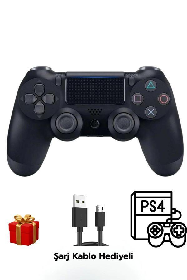 GlrTech P4 Siyah Kablosuz Oyun Kolu  Double Motor Titreşimli Şarj Edilebilir PS4 Uyumlu - Image 1