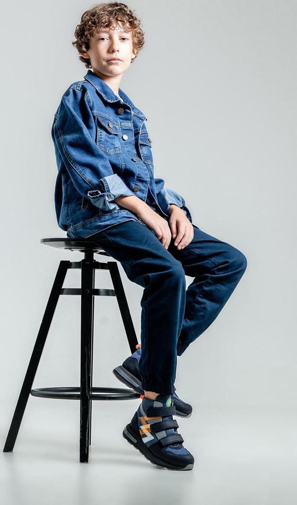 mnpc Erkek Çocuk Lacivert Hakiki Deri Anatomik Günlük Bot - Image 1