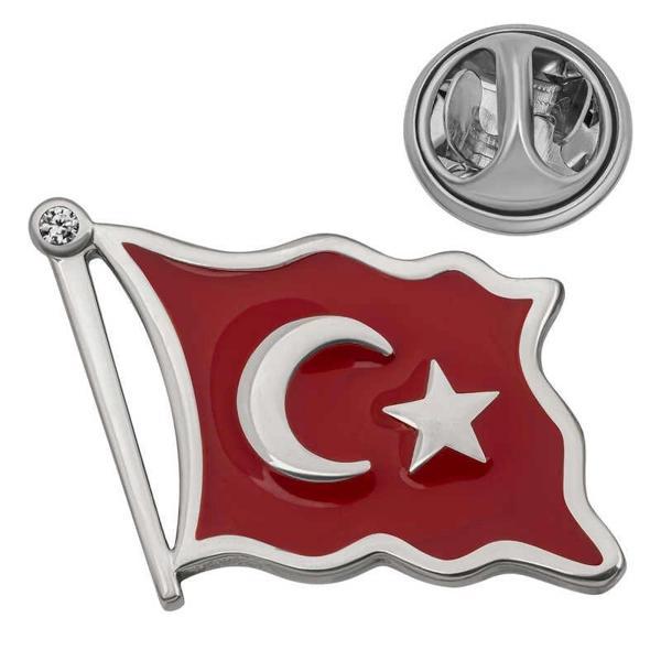 Supertrend Gümüş Türk Bayrağı Rozet - Image 1