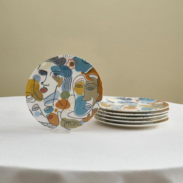 Karaca Feliz 6 Parça Porselen Pasta Seti 19 cm - Image 1