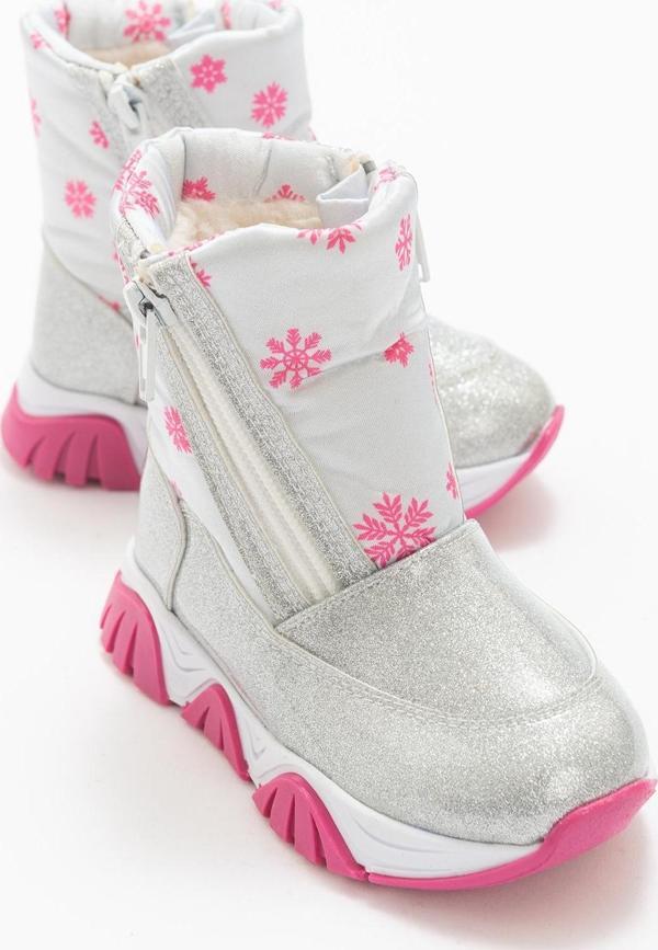 mnpc Kız Çocuk Gümüş Simli Rugan Deri Kürklü Anatomik Kar Botu - Image 1