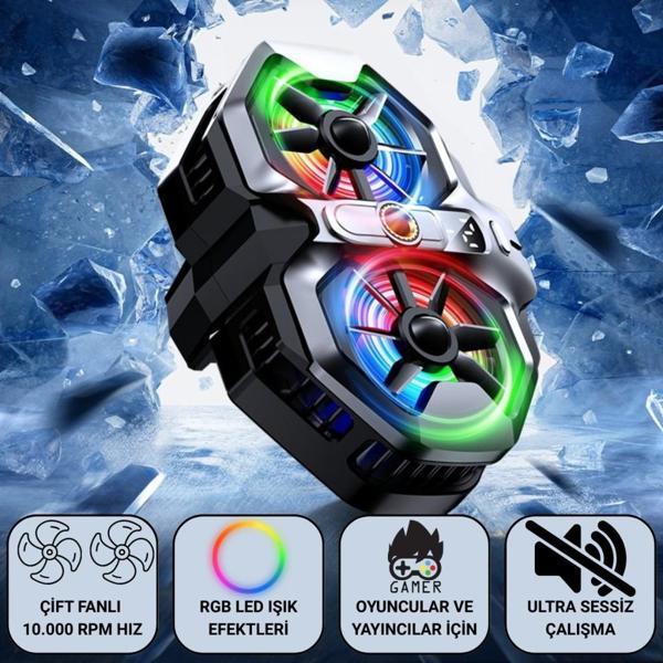 Polham Çift Fanlı 10.000 RPM Soğutucu | RGB LED Işık Efektli | Ultra Sessiz Çalışma | Oyuncular & Yayıncılar İçin - Image 1