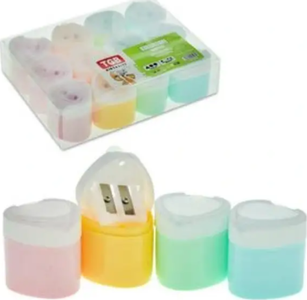 3 adet Çift Hazneli Pastel Renk Kalemtraş TGB-3203 - Image 1