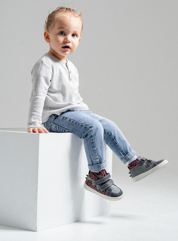 mnpc Erkek Çocuk Gri Hakiki Deri Suya Dayanıklı Anatomik Günlük Bot - Image 1