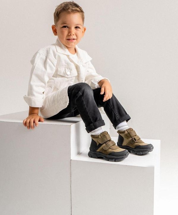 mnpc Erkek Çocuk Haki Hakiki Deri Suya Dayanıklı Günlük Bot - Image 1