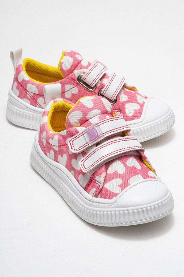 mnpc Kız Çocuk Pembe Kalpli Sneaker Ayakkabı - Image 1