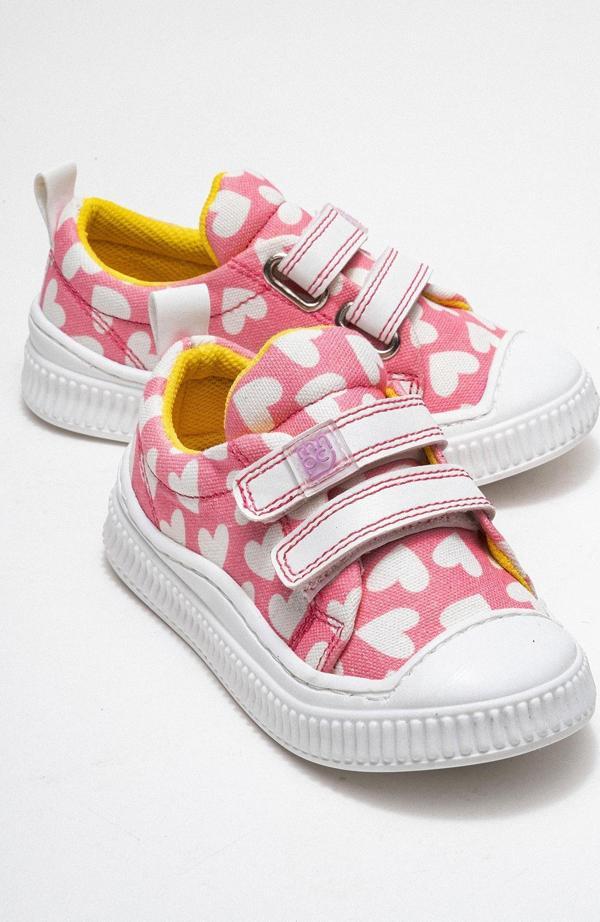 mnpc Kız Çocuk Pembe Kalpli Sneaker Ayakkabı - Image 1