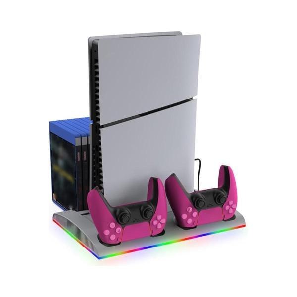 Hepu TP5-3570 PS5 Soğutucu Şarj Standı | DualSense Şarj RGB Işık 3 Fan Hızlı Dock İstasyonu - Image 1