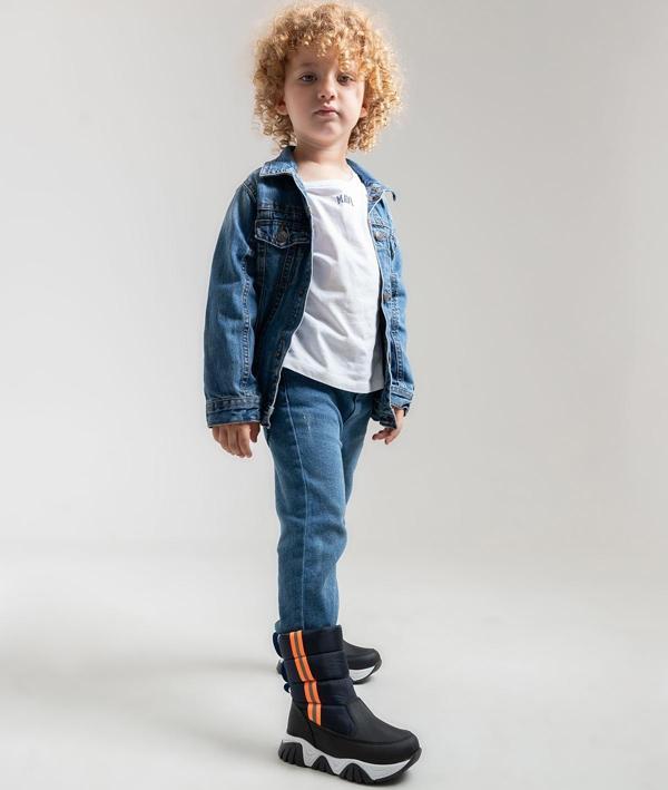 mnpc Erkek Çocuk Lacivert Suni Deri Suya Dayanıklı Kürklü Günlük Bot - Image 1