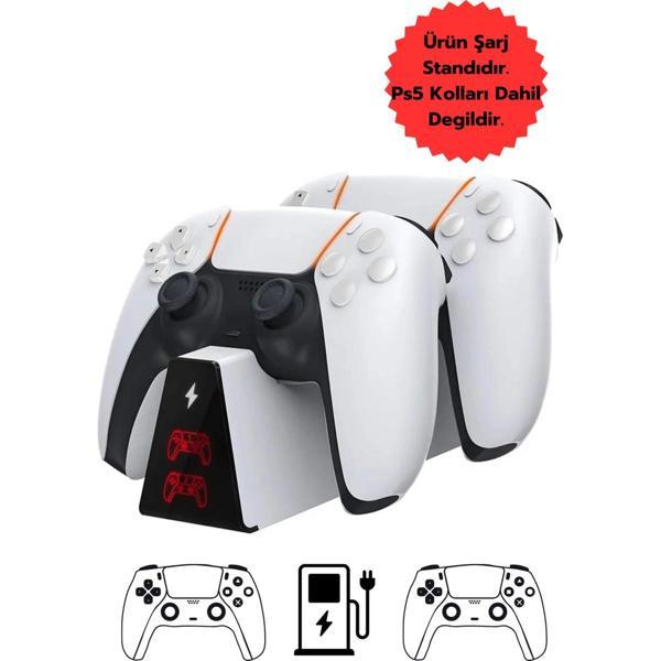 PS5 DualSense Kablosuz Oyun Kolu Şarj Standı – Çiftli / Hızlı Şarj - Image 1