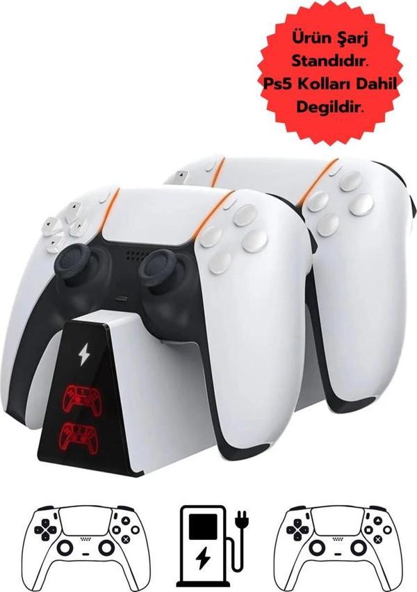 PS5 DualSense Kablosuz Oyun Kolu Şarj Standı – Çiftli / Hızlı Şarj - Image 1